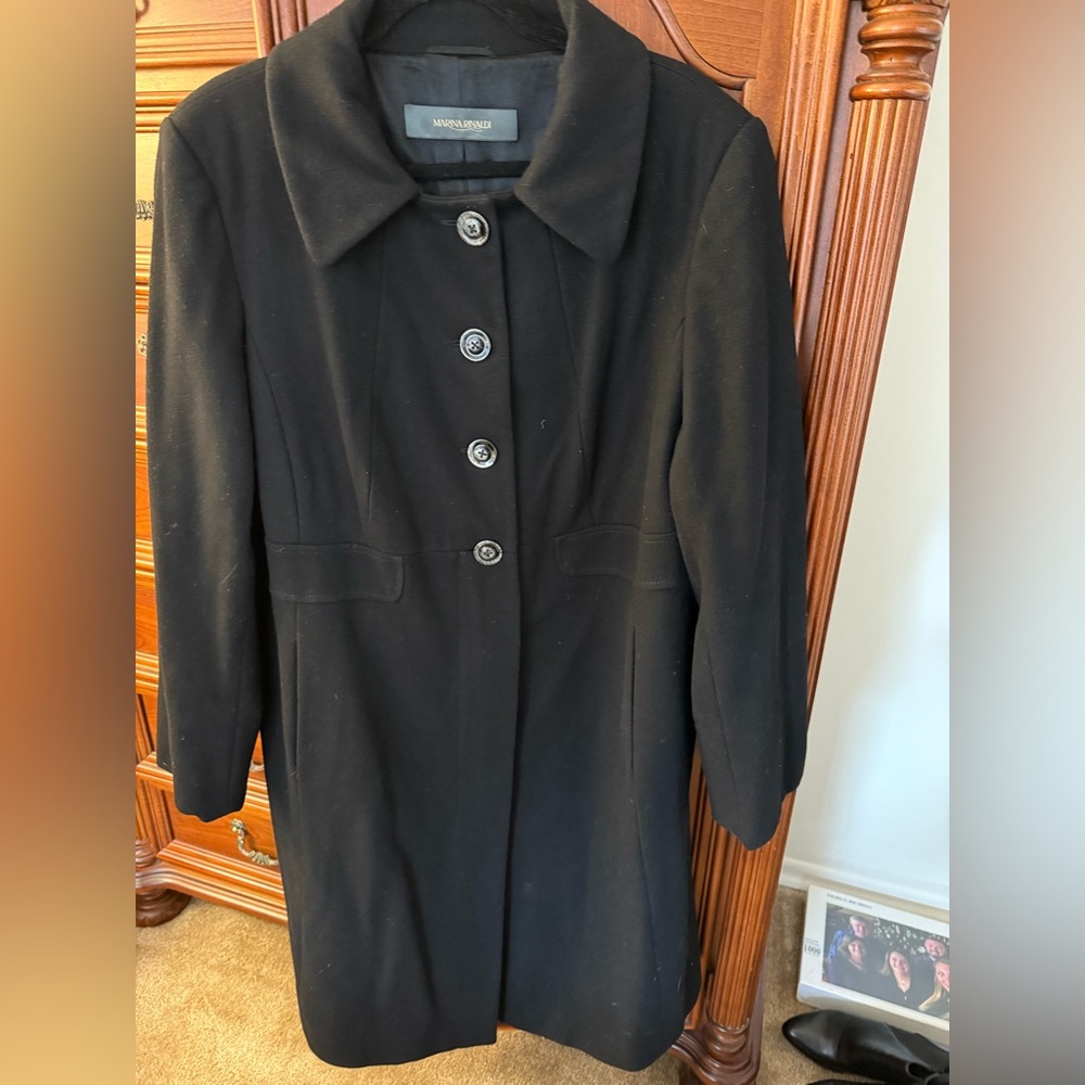 Marina Rinaldi Dress Coat - Black - Mid Length